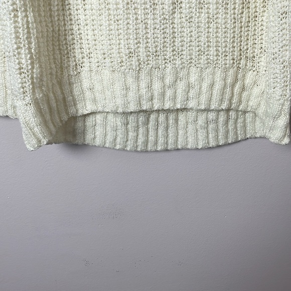Pol Cream Slouchy Turtleneck Sweater Oversized High/Low Hem Large - Picture 4 of 10